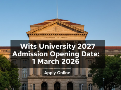 Wits University Admission 2027 Opening Date