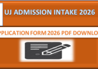 UJ Application Form 2026 PDF Download